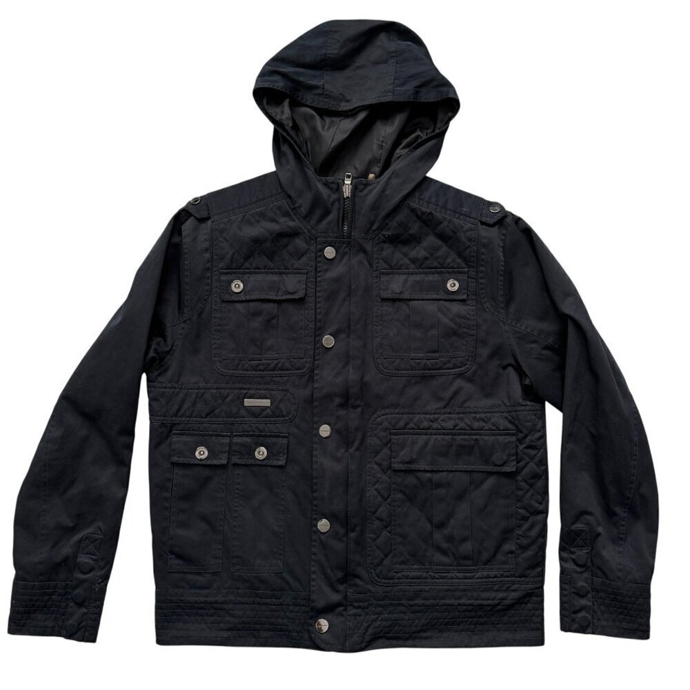 SEAN JOHN Quilted Hooded Field Jacket Black Large - Picture 3 of 15